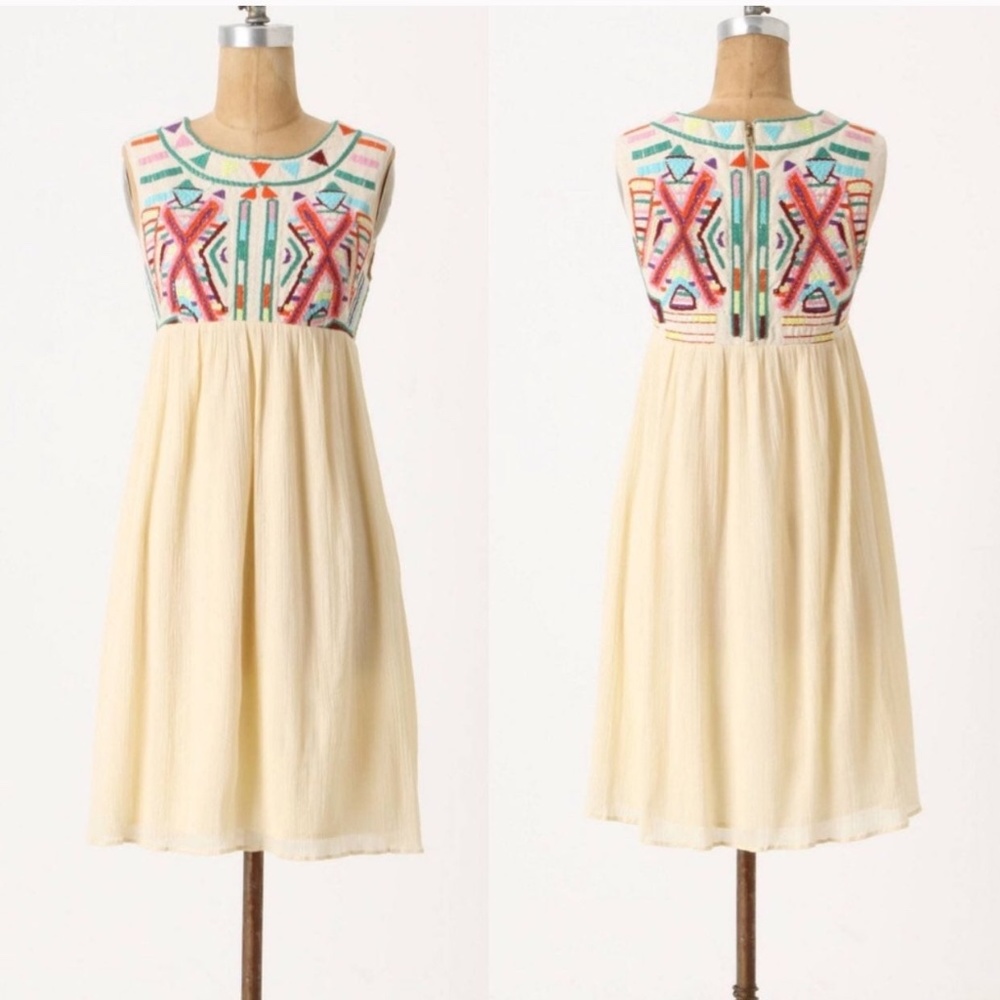Anthropologie by Gryphon embroidered dress